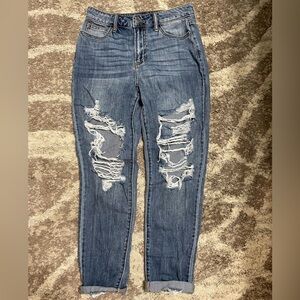 Fashion Nova High Rise Distressed Boyfriend Jean Size 1